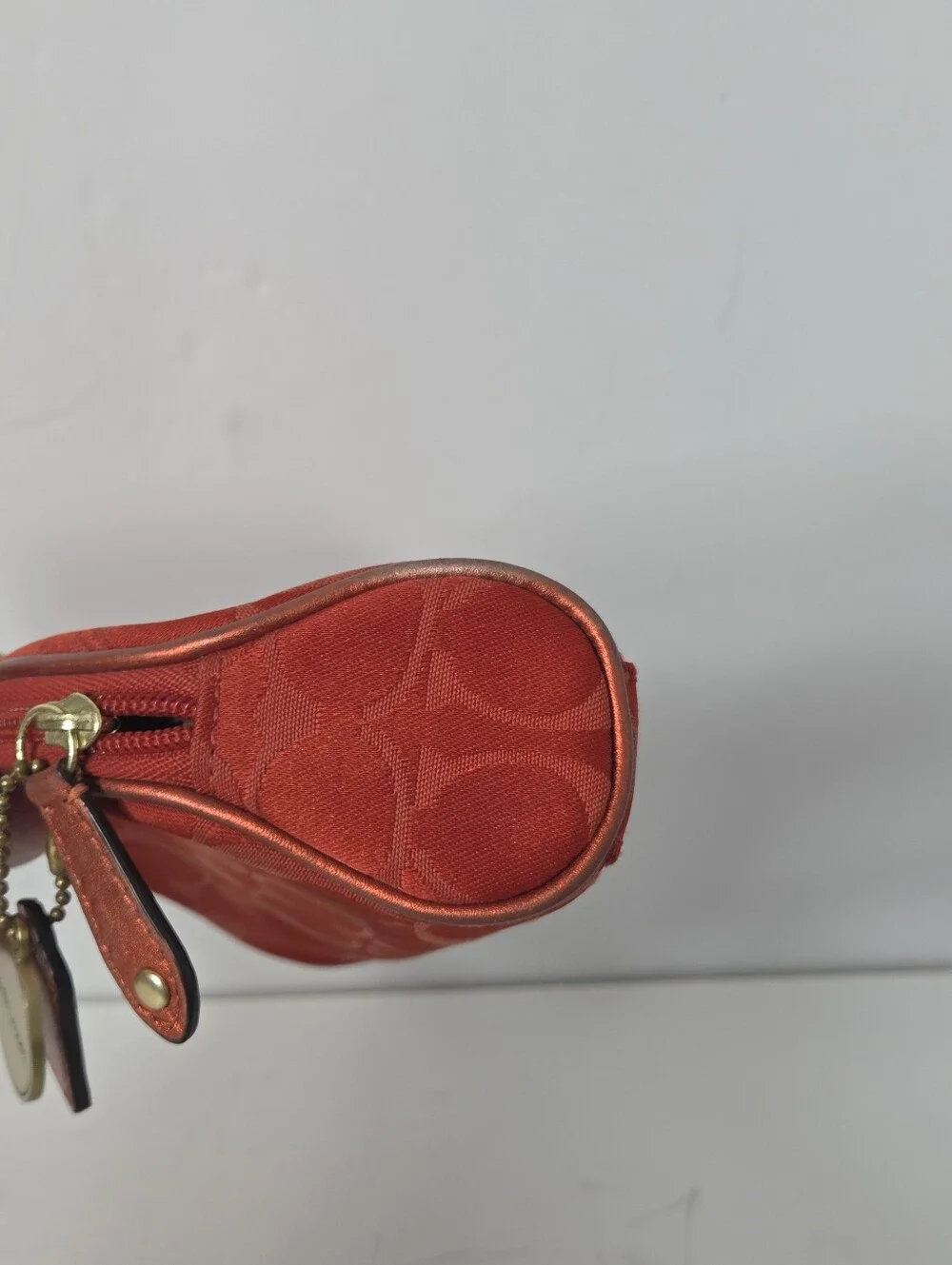 coach for estee lauder red canvas cosmetic case limited edition holiday 2010
